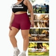 thumbnail image 2 of Plus Size Biker Shorts Womens High Waist Yoga Short Leggings 1X-5X Stretch Soft Workout Athletic Gym Shorts (XL, Wine), 2 of 8