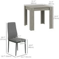 thumbnail image 3 of HOMCOM Ensemble de Table à Manger pour 2, Table de Cuisine Carrée et Chaises en PU, Gris, 3 of 10