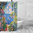 thumbnail image 2 of Yayeee Shower Curtain with Hooks 72"x72" Waterproof Fabric Bathroom Hanging Decor, Pink Floral Window, 2 of 5