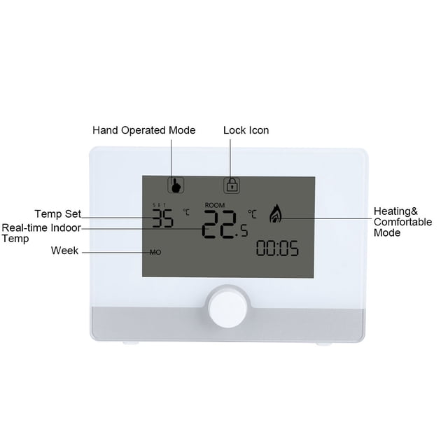 Programmable Thermostat Temperature Termostato Caldaia Hermann Saunier Duval , Controller For Wall Hung Boiler Heating System Black