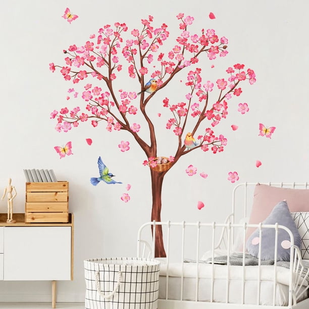 Pegatinas de pared Pegatinas de pared Plantas y flores al estilo japonés Pegatinas de pared Fondo de pared Decoración de la habitación Pegatinas de pared Pegatinas de pared autoadhesivas una pegatinas