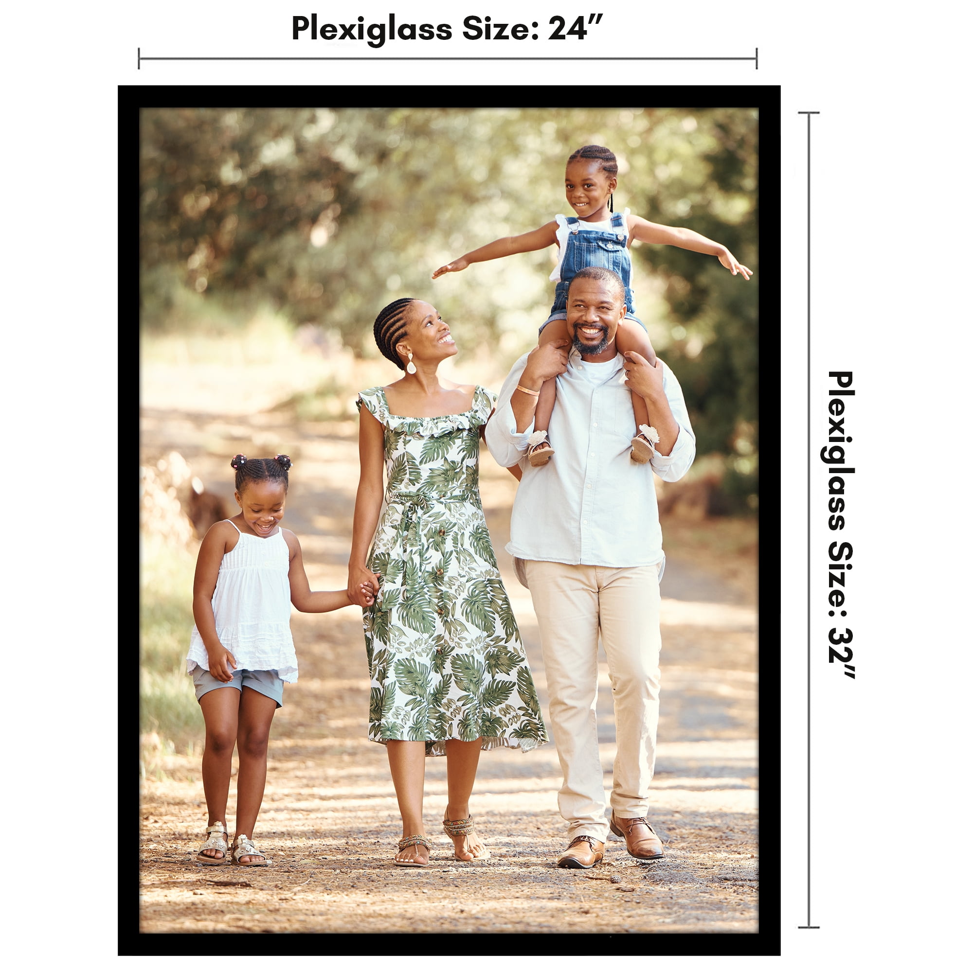 Americanflat 24x32 Poster Frame with Polished Plexiglass Streamline Collection Thin Border Wall - Black