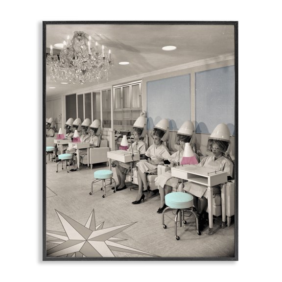 Stupell Industries Glam Vintage Hair Salon Pampering Black Framed Giclee Art, 11 x 14, by Sophie 6