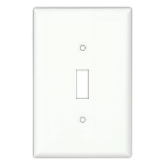 Cooper PJ1W White Mid-Size Unbreakable Single Gang Toggle Light Switch Wall Plate