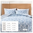 thumbnail image 3 of Christmas Quilt Set - Lightweight, Soft, All-Season - 2-Piece Holiday Toile Bedding Set (Twin / Twin XL, Woodland Toile Blue), 3 of 6
