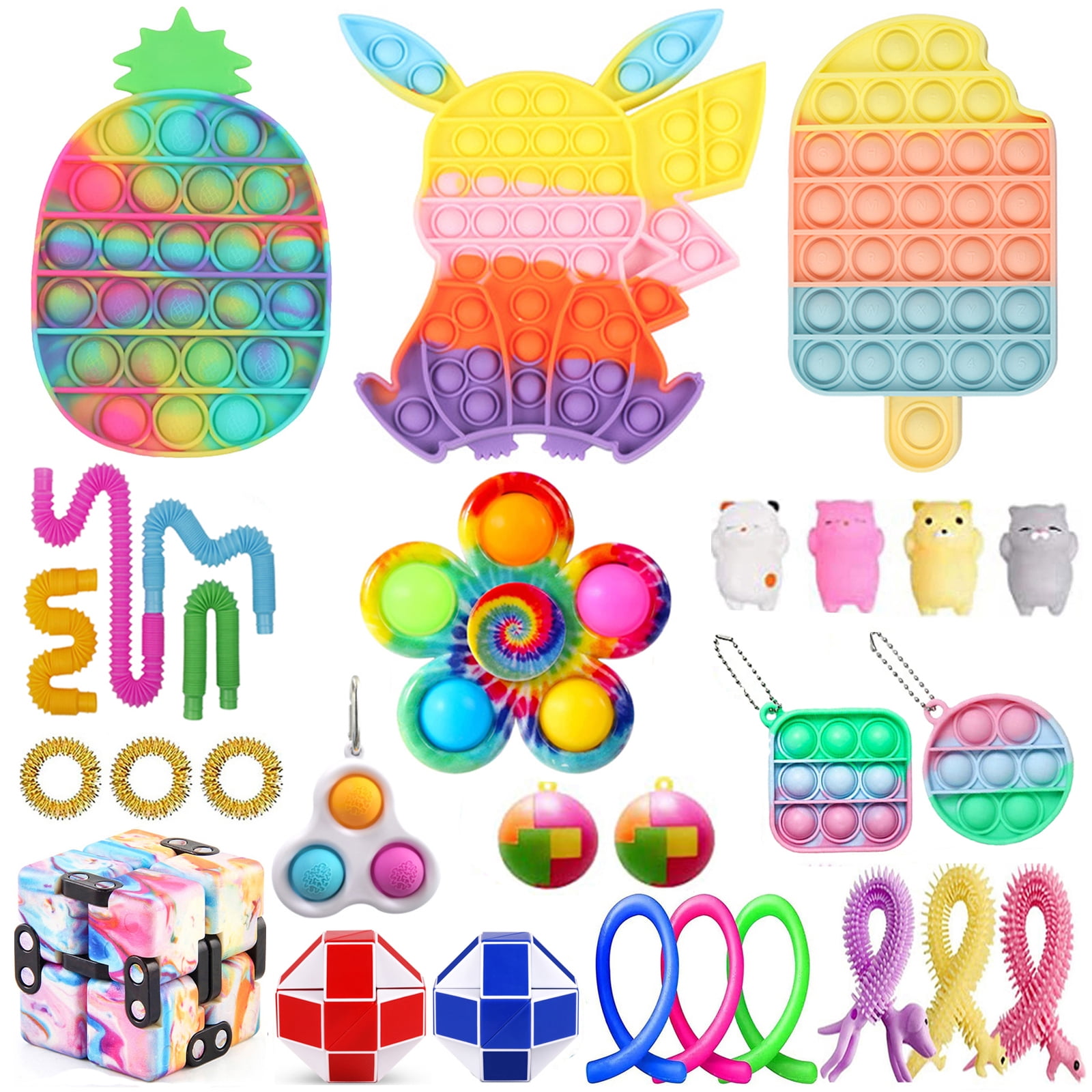 Details about   Fidget Sensory Toys Set 29 Pack For Stress Relief Anti-Anxiety Stocking Stuffer 