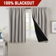 thumbnail image 2 of Cortinas 100 % opacas para dormitorio con forro negro, cortinas de oscurecimiento de habitación completa, 84 pulgadas de largo, con aislamiento térmico, lengüeta trasera/bolsillo para barra, cortinas para tratamiento de ventanas para sala de estar, arena natural, 2 paneles, topo cálido, 52 pulgadas de ancho x 45 pulgadas de largo, 2 of 5