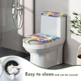 thumbnail image 4 of HELLHERO Toilet Dust Cover Set Pack of 2 U-Shaped Keep Dust Stain, Rainbow Wave Blooms, 4 of 8