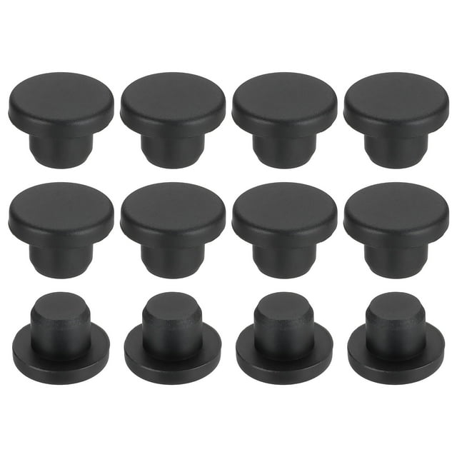 35 Paquete Tapones de Agujero de Silicona 13mm, Tapones de Caucho T Tipo Negro de Alta Temperatura para Agujeros de 12.3-13.05mm