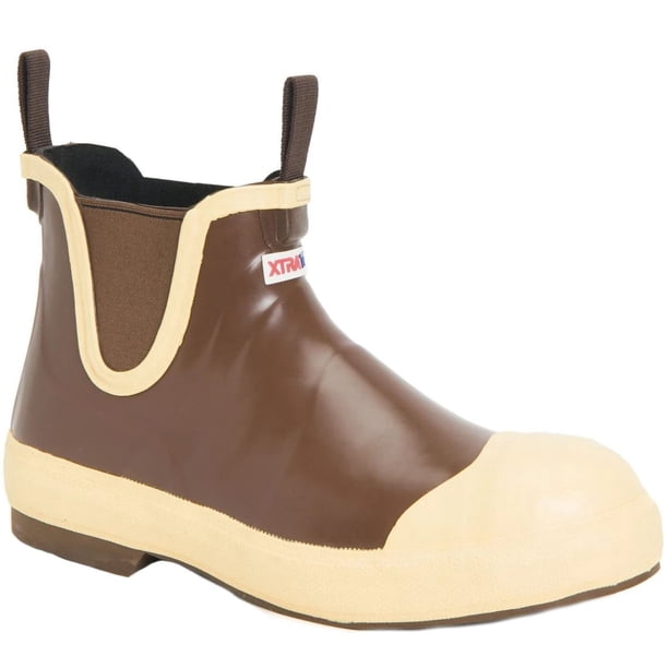 Bota Ankle Deck Xtratuf Steel Toe Legacy para hombre, color marrón