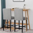 thumbnail image 4 of Costway Set of 2 25'' Kitchen Breakfast Chairs Nailhead Bar Stools Gray, 4 of 10