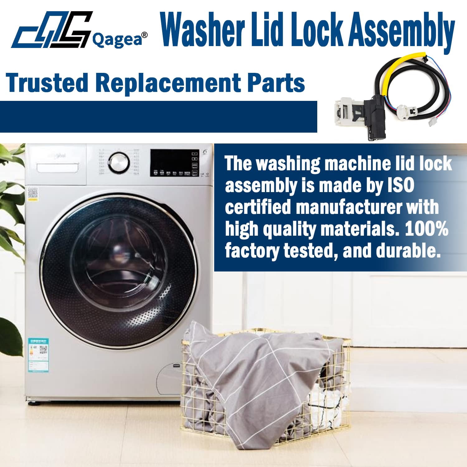 3-Wire Washer Lid Lock Assembly W11307244 W10682535 For Whirlpool Maytag Amana Kenmore Washing Machine Door Latch