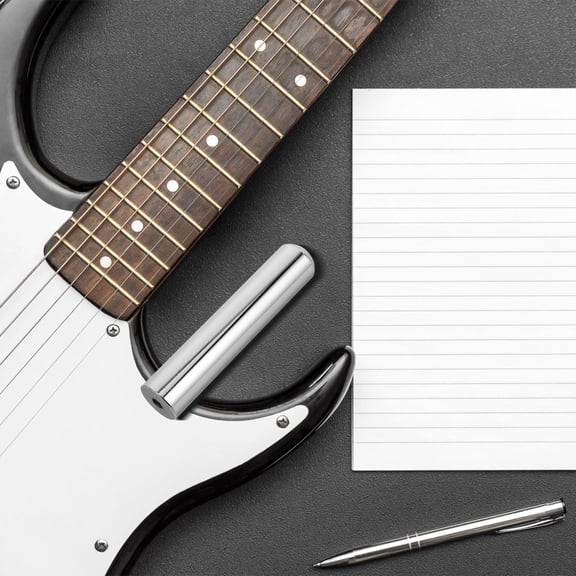 WASHWEPE Guitar Slides For Acoustic 1Set Silver Metal Slide With Thumb Picks For Musicians And Guitar Players