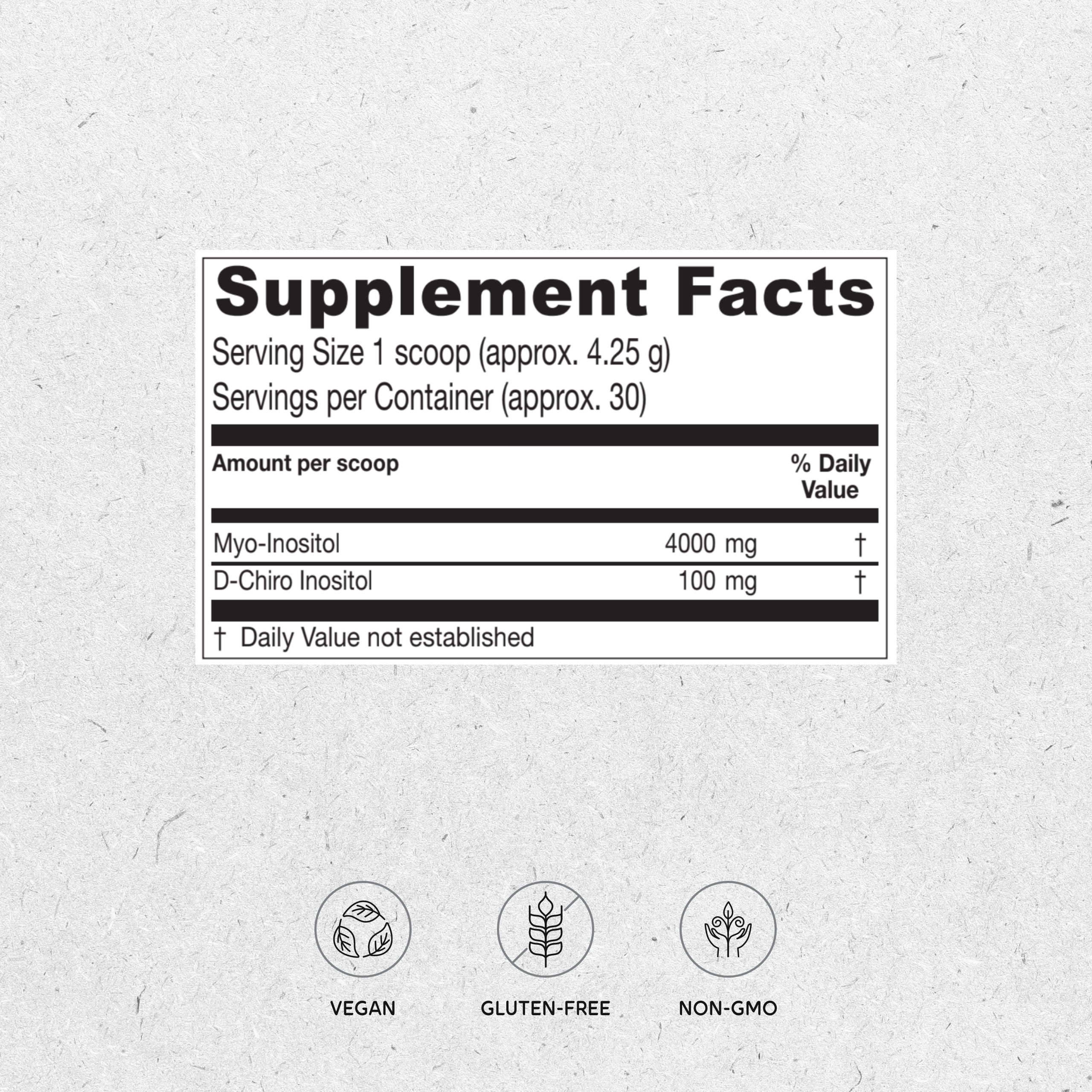 Vitanica Optinositol, Dr Formulated Myo-Inositol & D-Chiro Inositol Powder 4100 mg, 30 Day Supply, Ovulation and Fertility Support Supplement for Women, Gluten Free, Non-GMO, Vegan, 4.4 Ounce