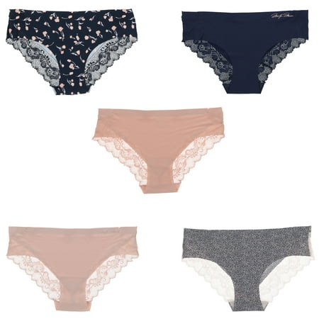 

Marilyn Monroe Women s Sexy Lace Hipster Brief Panties 5 Pack - Black & Nude Animal Florals - Medium