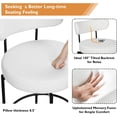 thumbnail image 5 of LAZZO Swivel Counter Height Bar Stools Set of 2, Boucle Sherpa White with Back, Metal Legs & Footrest,White, 5 of 7