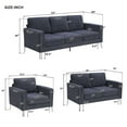 thumbnail image 3 of 3-Piece Sofa Set, Modern Chenille Upholstered Sofa Couch Sets Including 3-Seat Sofa, Loveseat and Single Chair with Sturdy Metal Legs for Living Room Bedroom Apartment (1+2+3 Seat), Blue-Gray, 3 of 7
