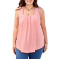 thumbnail image 1 of Beautyin Plus Size Tank Tops for Women Removable Bras Pleated Tops Square Neck Split Side Camisole, 1 of 7