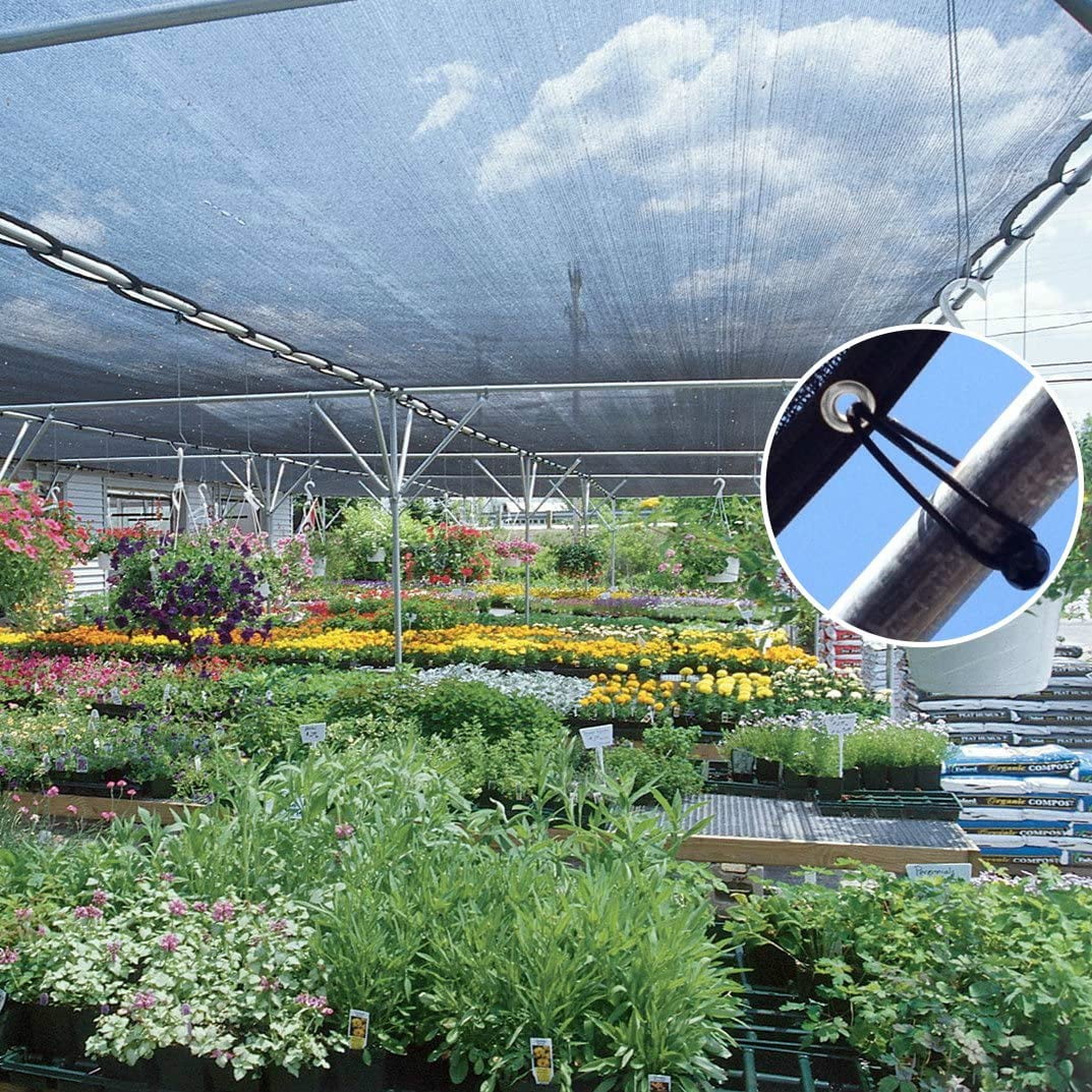 10 ft. x 50 ft. 40% Sunblock Shade Cloth Cover with Clips for Plants, Black