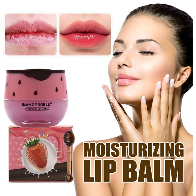 Mascarilla labial hidratante de fresa con lápiz labial y 15 g de propóleo.