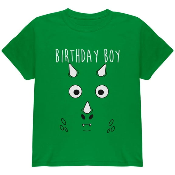 Birthday Boy Cartoon Cute Dragon Face Youth T Shirt Irish Green Youth X-SM