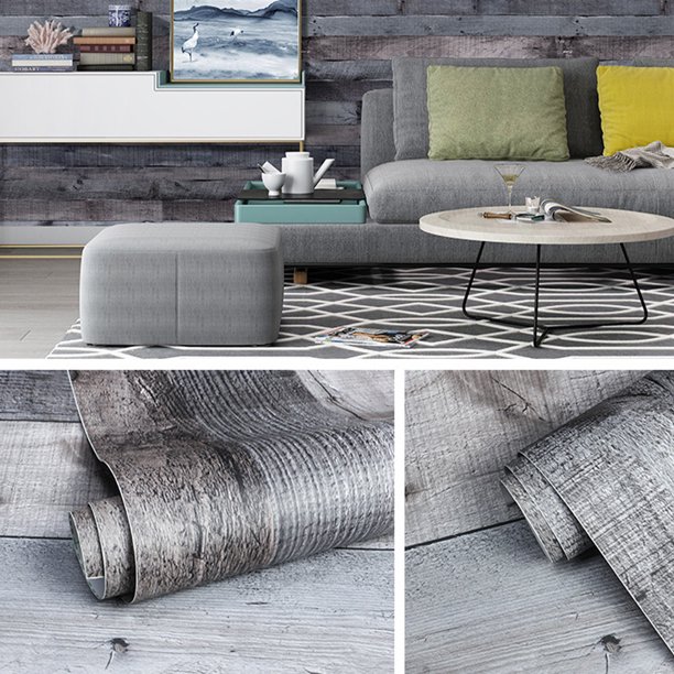 MoreFarther Wood Grain Peel and Stick Wallpaper Self Adhesive Wall