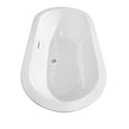 thumbnail image 4 of 60" Center Drain Soaking Tub in White with Floor Mounted Faucet in Brushed Nickel, 4 of 5