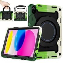 Case for iPad 10th Generation 10.9 inch for Kids Women Men with Screen Protector,360 Kickstand & Handle,Shoulder Strap,Heavy Duty Military Grade Shockproof iPad Case 10th Generation