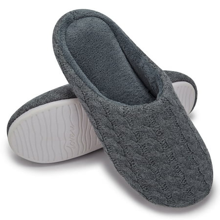 

DODOING Women s Memory Foam Insole Breathable Cotton Upper Slippers with Cozy Short Plush Lining