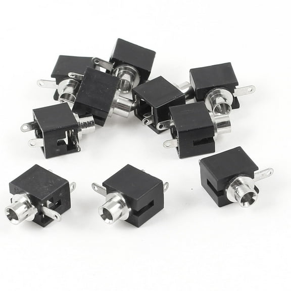 Black 3 Pin 2.5mm Female Audio Mono Headphone Jacks Socket 10 Pcs