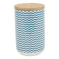 thumbnail image 1 of Design Imports CAMZ14118 Ceramic Treat Canister, Teal Chevron, 1 of 4