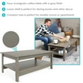 thumbnail image 4 of Sunnydaze Rustic Rectangular Wood Coffee Table with Shelf, Thunder Gray, 4 of 10