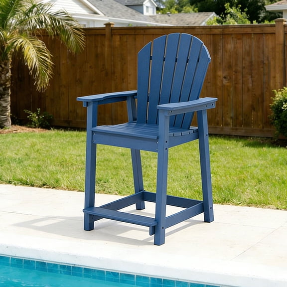 OTSUN Tall Modern Adirondack Chair, All Weather HDPE Bar Height Adirondack Stools Widened Durable Design for Porch Patio Yard Lawn Fire Pit Bistro Basement Indoors & Outdoors