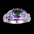 thumbnail image 3 of Engagement Anniversary Ring with 3.6ct Created Rainbow Topaz Cubic Zirconia 925 Sterling Silver, 3 of 8