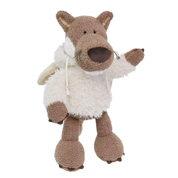 35cm Sleepy Wolf Toy Cuddly Stuffed Animal Soft Huggable Companion For Kids & Adults Fabric