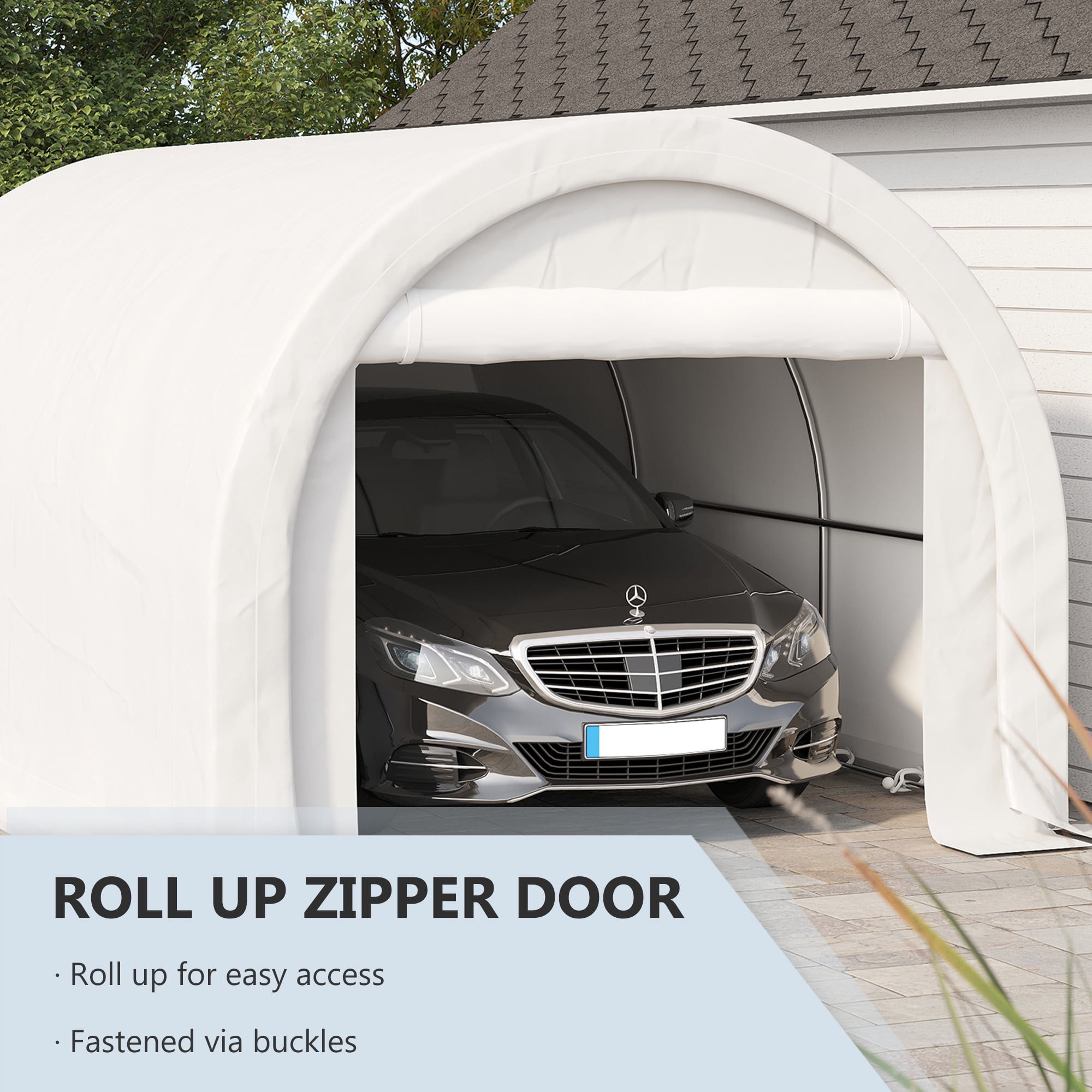 Outsunny Storage Tent 10’ x 16’ x 0’ White Carport