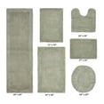 thumbnail image 3 of Better Trends 6 Piece Premium Bathroom Rug Set 100% Cotton Soft Tufted Bath Mat Water absorbent Reversible Bath Rug Perfect for Bathroom, Shower and Bathtub Use, Dark Sage - Edge Collection, 3 of 5