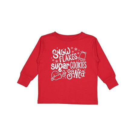 

Inktastic Christmas Snowflakes Sugar Cookies and Santa Gift Toddler Boy or Toddler Girl Long Sleeve T-Shirt