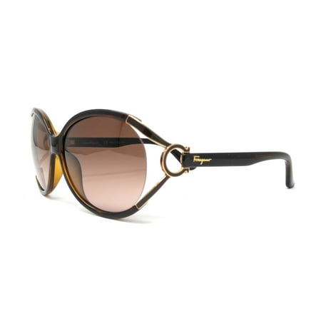 Salvatore Ferragamo Sunglasses SF600S 220 Pearl Dark Brown Oval 61x14x130