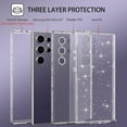 thumbnail image 2 of for Samsung Galaxy S24 Ultra Case, Glitter Bling Sparkle 3 in 1 Heavy Duty Cover Hybrid Hard PC Rugged Shockproof Transparent Protective Phone Case for Galaxy S24 Ultra 6.8", Clear, 2 of 18