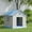 Blue, variant on Bifanuo Durable Dog House, Indoor Outdoor Wateproof Doghouse, Pet Plastic Dog kennel for Small Medium Dogs,Grey and Blue ,29.9L x 32.3W x 32.5H Inchs