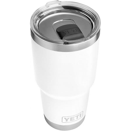 YETl Rambler 30 oz Tumbler, Stainless Steel, Vacuum Insulated with MagSlider Lid,WHITE