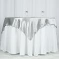 thumbnail image 2 of Efavormart 5pcs 60" SATIN Square Tablecloth Overlay For Wedding Catering Party Table Top Decorations SILVER, 2 of 5
