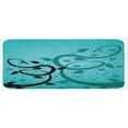 thumbnail image 1 of Teal Kitchen Mat, Abstract Floral Arrangement Nature Winding Tendrils Design Flora Drawing Style, Plush Decorative Kitchen Mat with Non Slip Backing, 47" X 19", Turquoise Black, by Ambesonne, 1 of 1