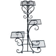 thumbnail image 3 of ANQIDI 4 Tier Square Tray Plant Stand Metal Flower Pot Display Holder Balcony Floor-standing Multilayer Shelf Rack Black, 3 of 7