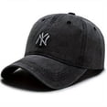 thumbnail image 1 of Vintage Embroidered Football Baseball Cap Unisex Washed Cloth Sunshade Denim Hat Adjustable Cap For Women Men, 1 of 5