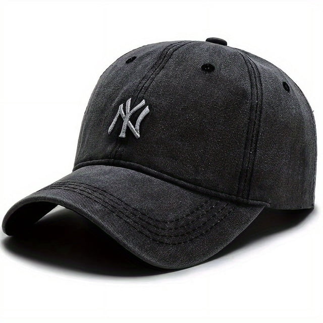 Vintage Embroidered Football Baseball Cap Unisex Washed Cloth Sunshade Denim Hat Adjustable Cap For Women Men