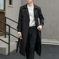 thumbnail image 5 of LIUJUNSHOP Men's Short Trench Coat Mens Double Long Trench Coat with Shoulder Tabs and Belt Stylish Versatile Outerwear, 5 of 7