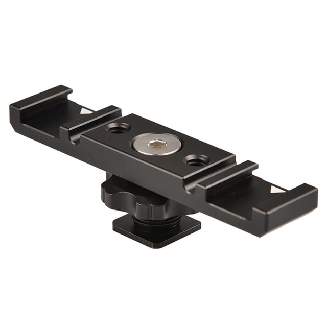 Sidaley Soporte de zapata caliente de doble cabeza Adaptador de montaje de cámara multifunción Barra de extensión de micrófono Base de accesorios Accesorios para fotos