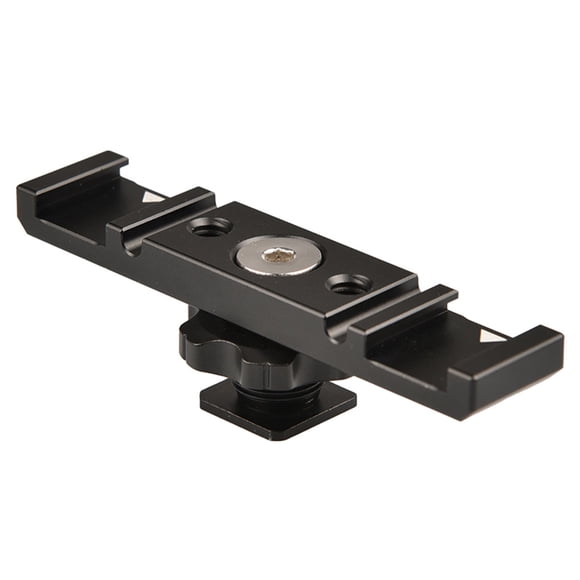 Sidaley Soporte de zapata caliente de doble cabeza Adaptador de montaje de cámara multifunción Barra de extensión de micrófono Base de accesorios Accesorios para fotos